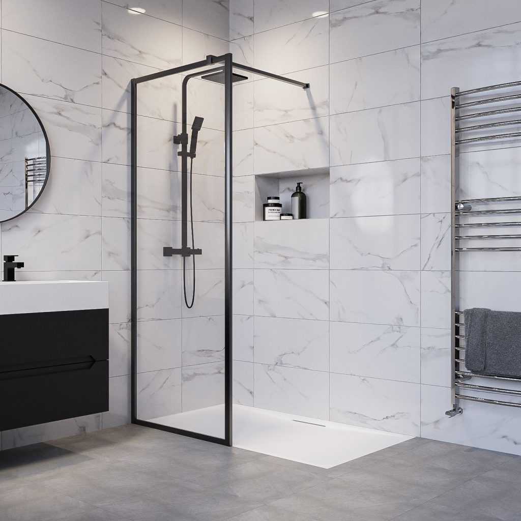 Safe Shower Glass Partition with Easy Accessibility