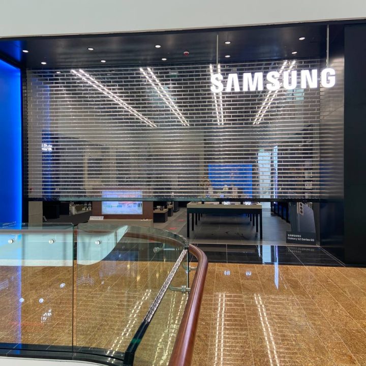 Commercial building glass work -Samsung signage