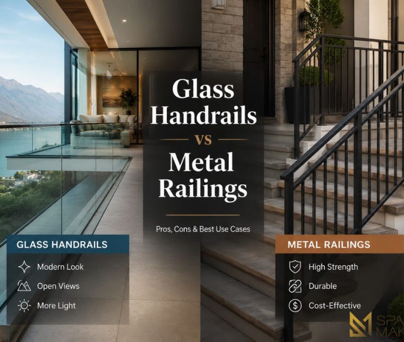 Glass Handrails vs Metal Railings: Pros, Cons & Best Use Cases