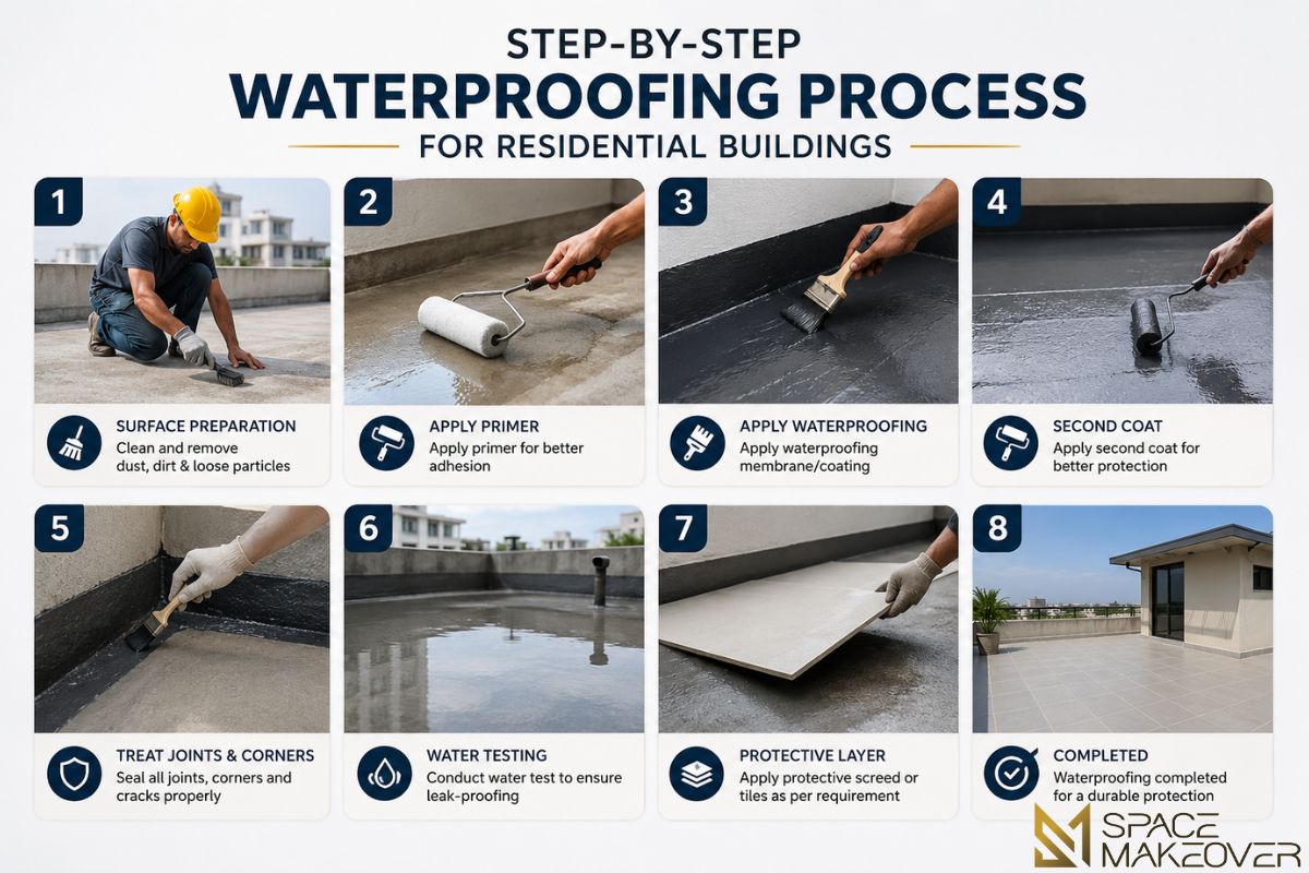 Step-by-Step Waterproofing Process for Residential Buildings