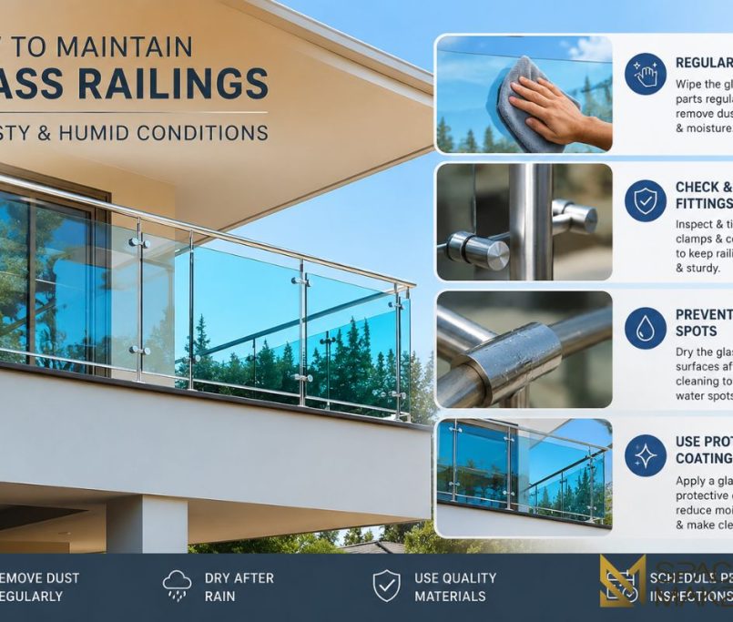 How to Maintain Glass Railings in Dusty & Humid Conditions