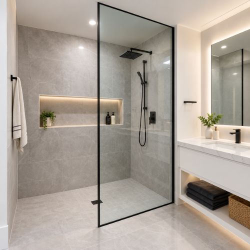 Semi-Frameless Shower Partitions