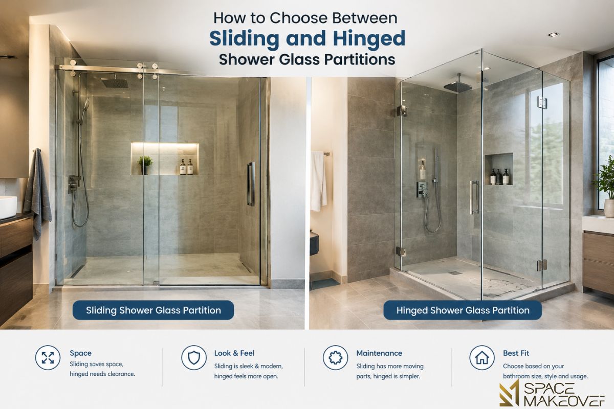 How to Choose Between Sliding and Hinged Shower Glass Partitions